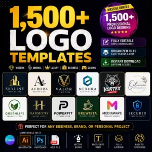 1,500+ Logo Templates Bundle
