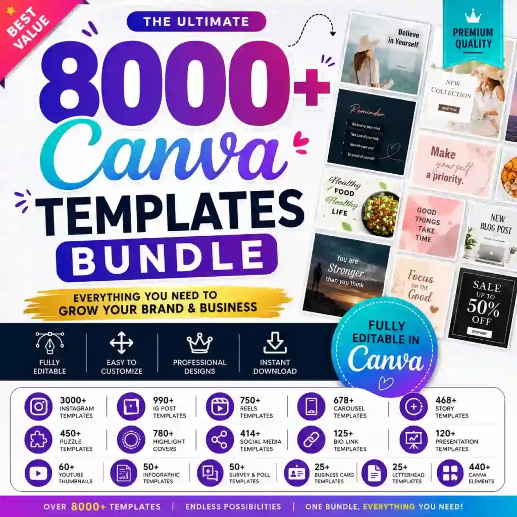 8000+ Canva Templates Bundle